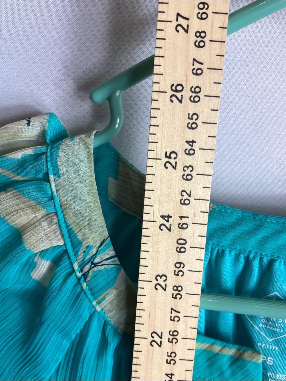 St. John's Bay Teal Floral Scoop-Neck Blouse - Picture 6 of 10